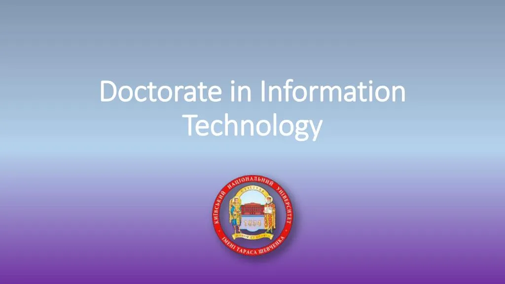 doctorate in information technology