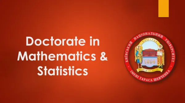 Doctorate in Mathematics & Statistics
