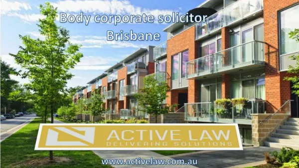 Body corporate solicitor Brisbane