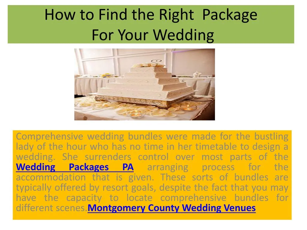 how to find the right package for your wedding
