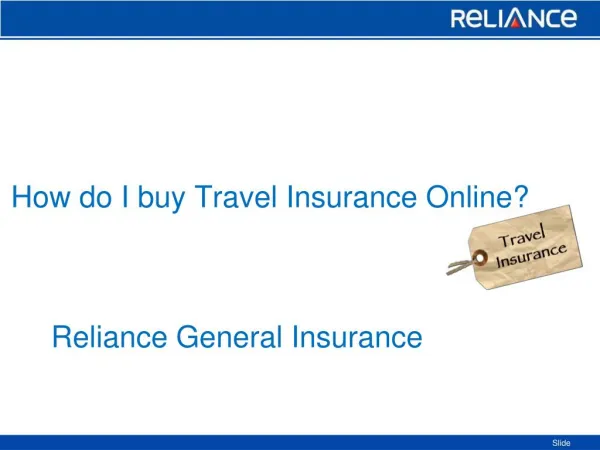How do I buy Travel Insurance Online-Reliance General Insurance