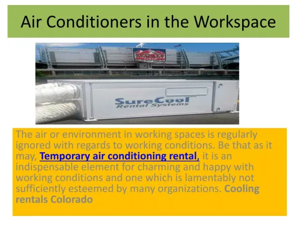 The Benefits of Air Conditioners in the Workspace