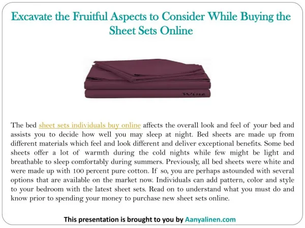 Excavate the Fruitful Aspects to Consider While Buying the Sheet Sets Online