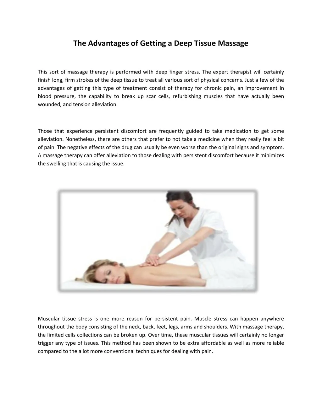 the advantages of getting a deep tissue massage