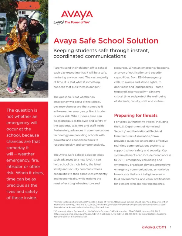 Avaya Safe School Solution by AlturaCS