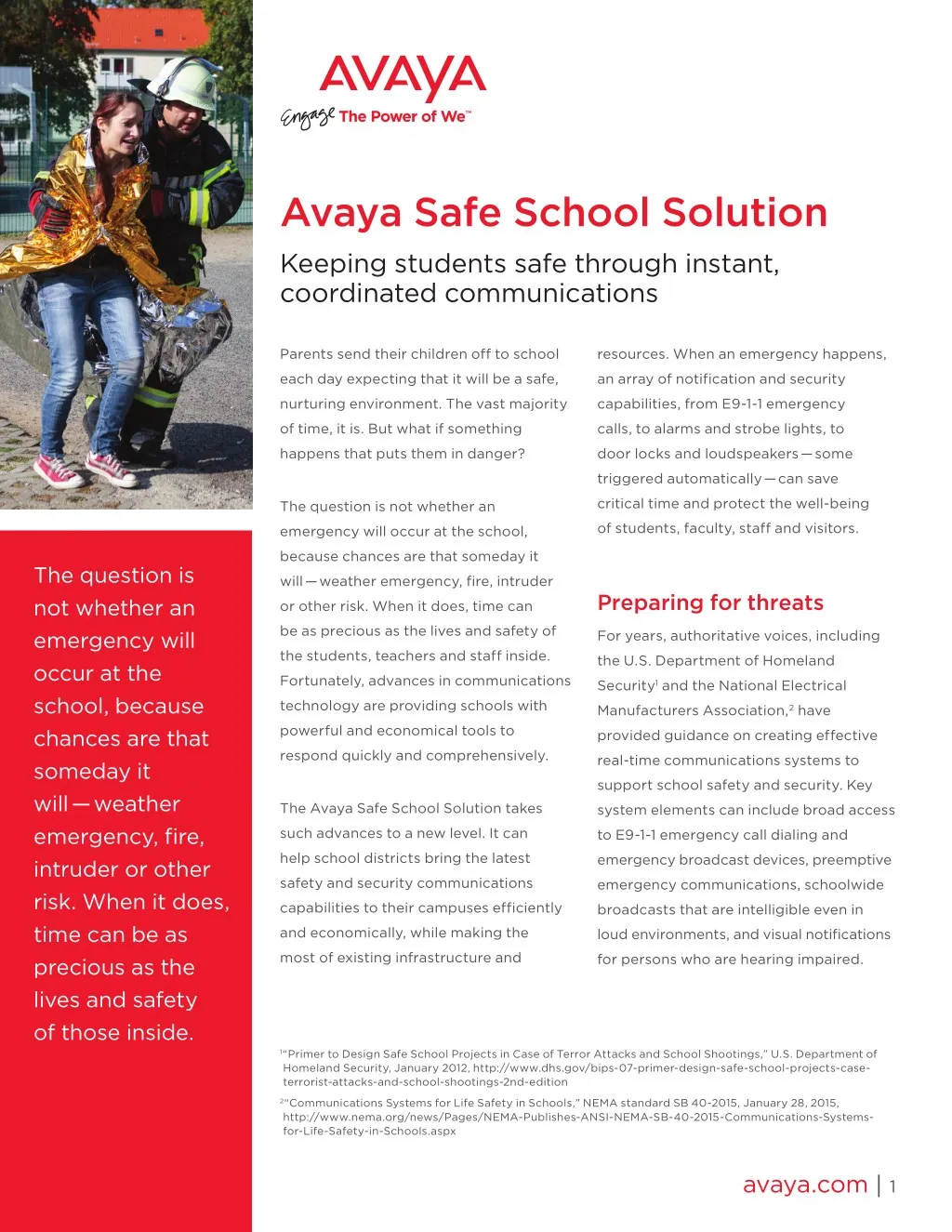 avaya safe school solution