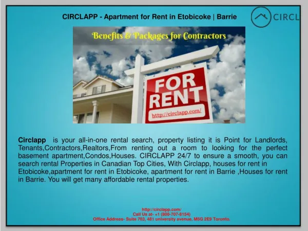 CIRCLAPP - Apartment for Rent in Etobicoke | Barrie