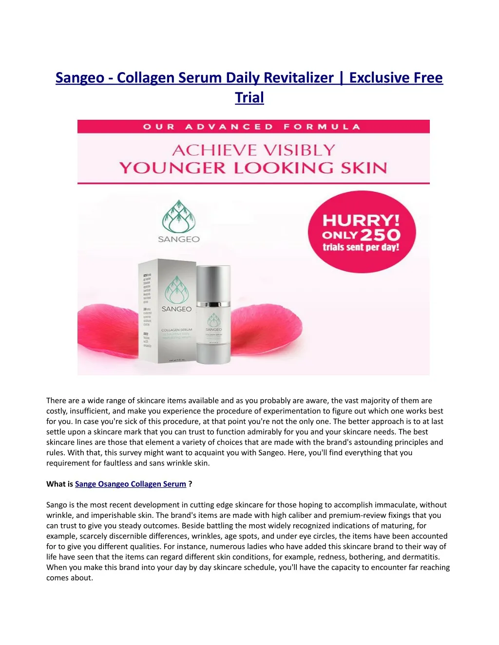 sangeo collagen serum daily revitalizer exclusive