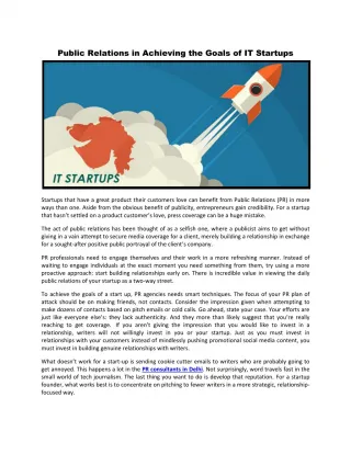Public Relations in Achieving the Goals of IT Startups - slide 1