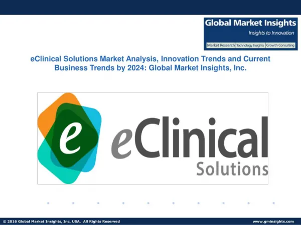 eClinical Solutions Market Share, Applications, Segmentations & Forecast by 2024