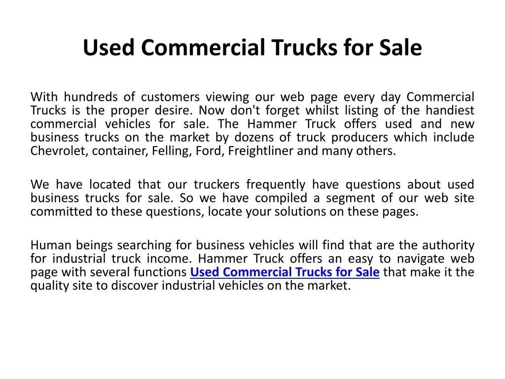 used commercial trucks for sale