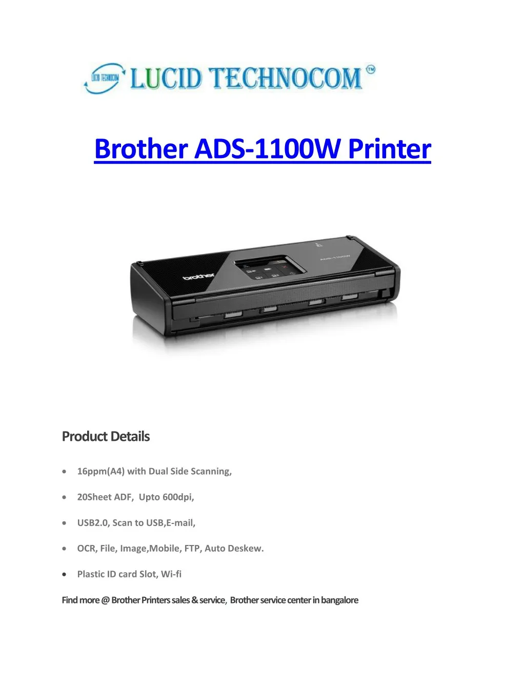 brother ads 1100w printer