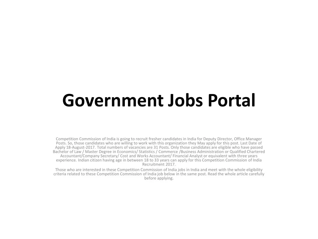 government jobs portal