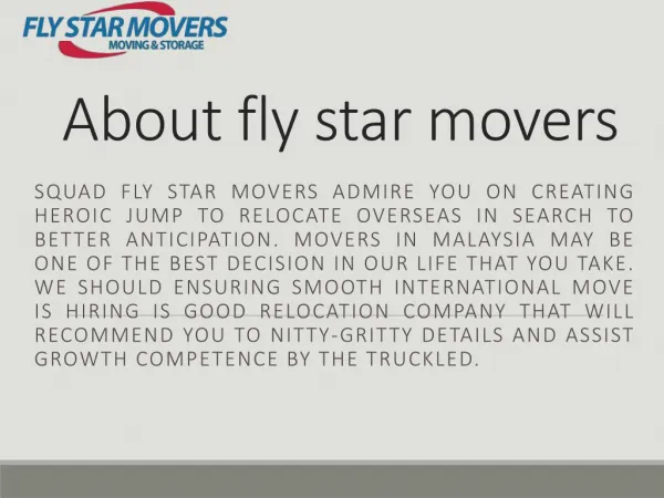 The best way to relocates international movers Malaysia | FLY Star Movers
