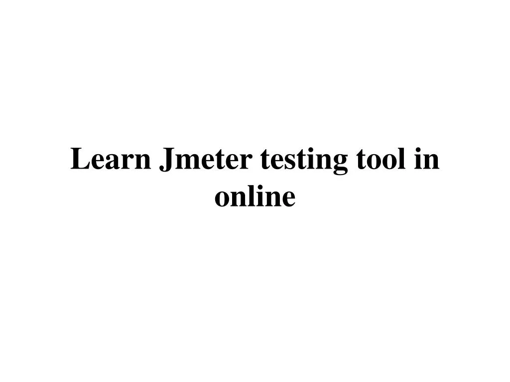 learn jmeter testing tool in online