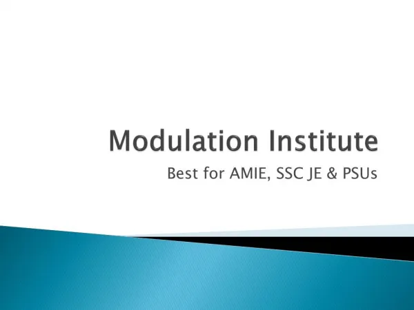 AMIE Coaching with Modulation Institute in India