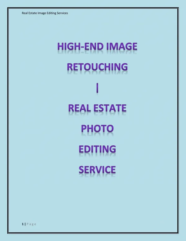 High Dynamic Image Editing Service for Real Estate and Architectural Photography