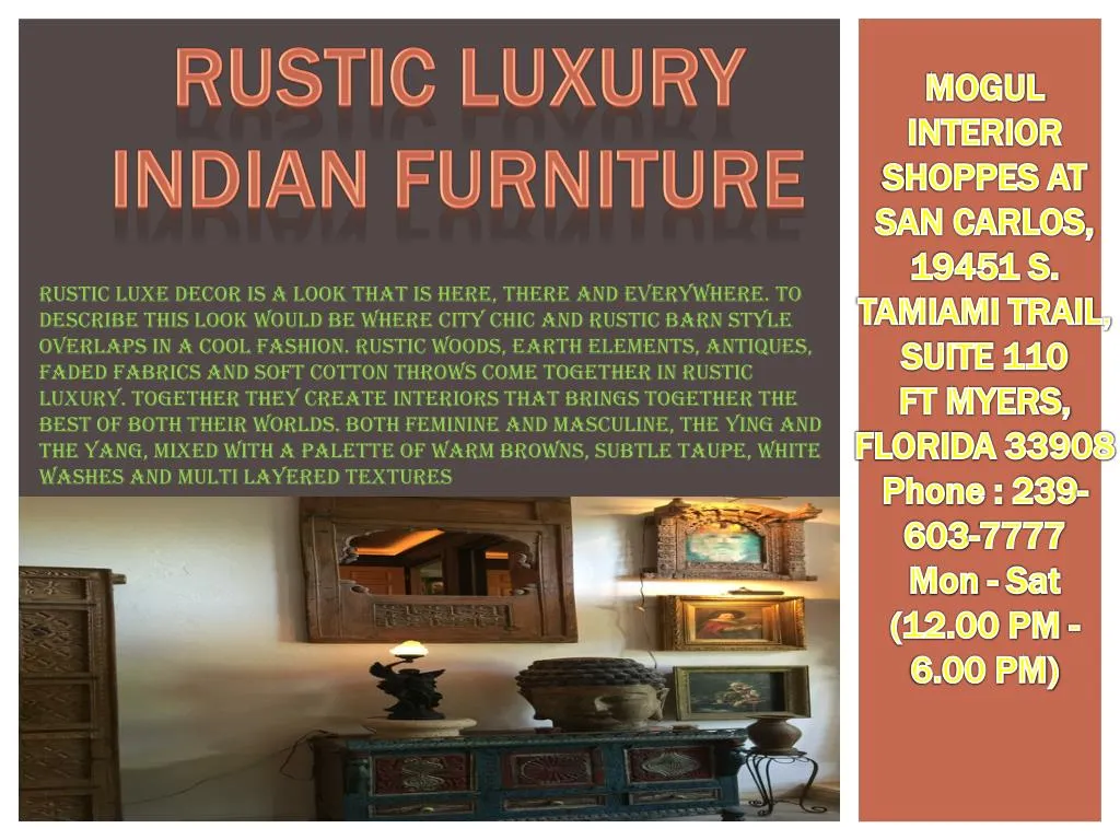 rustic luxury i ndian furniture