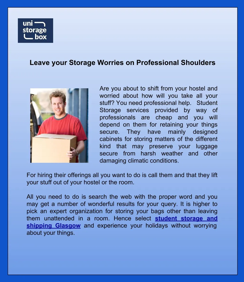 leave your storage worries on professional