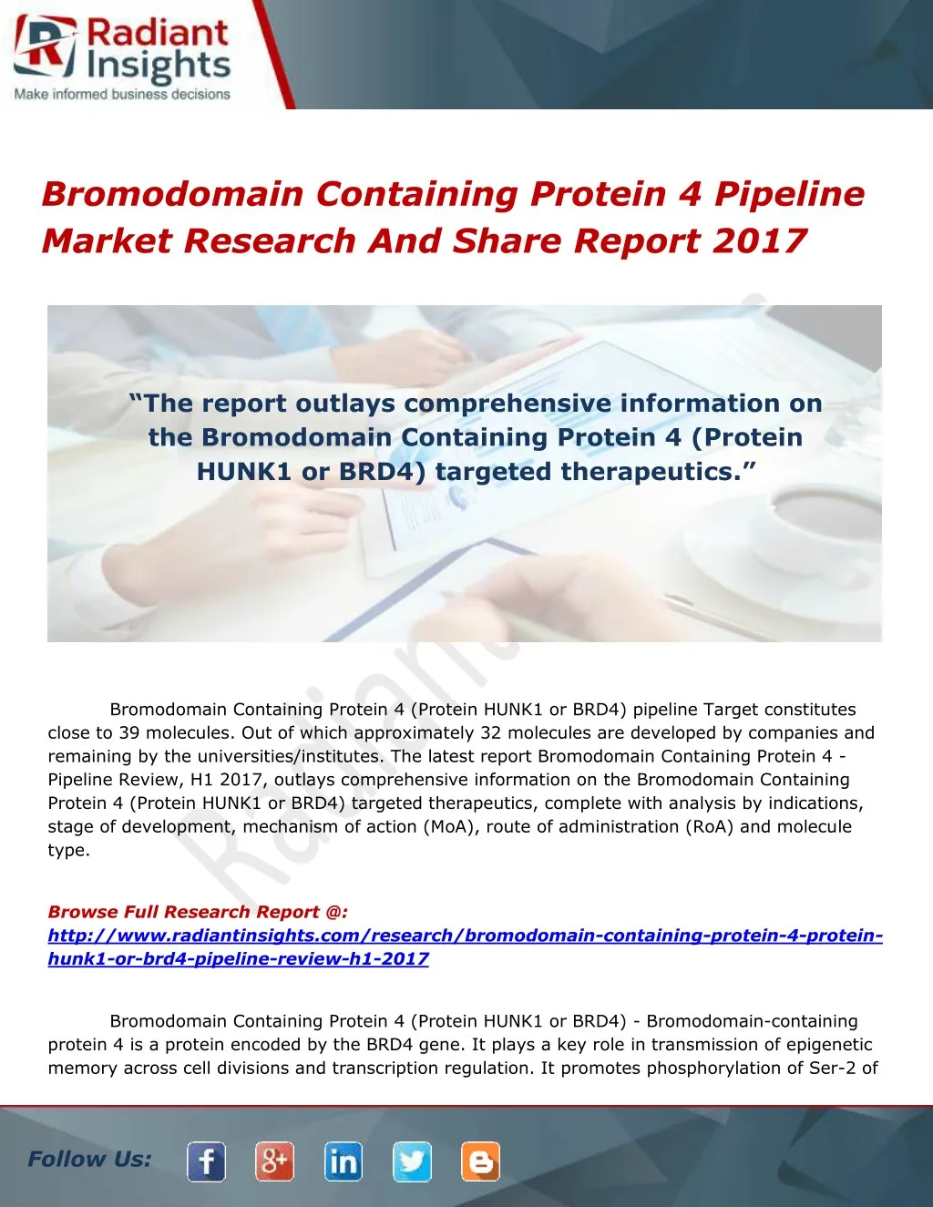 bromodomain containing protein 4 pipeline market