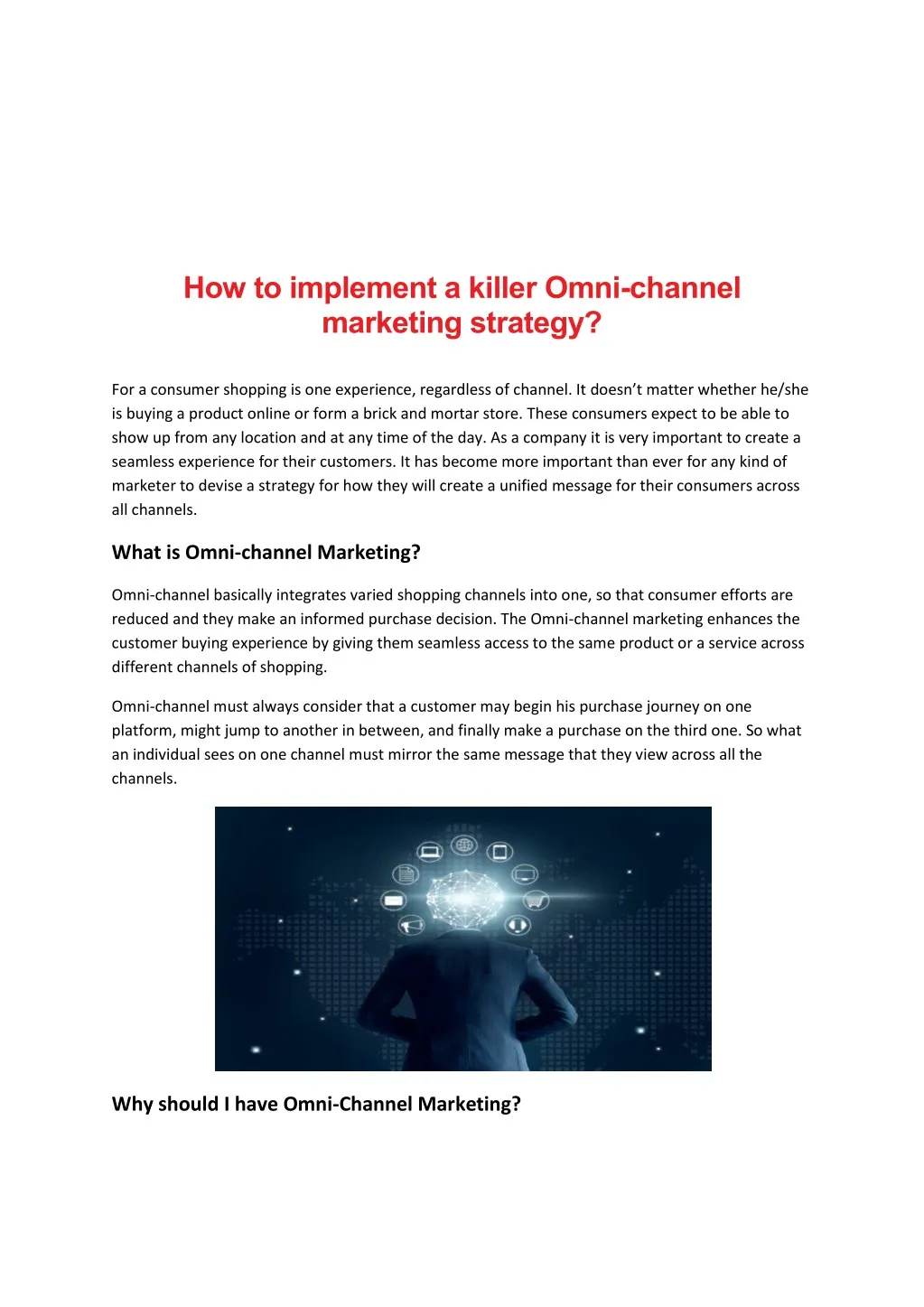 how to implement a killer omni channel marketing