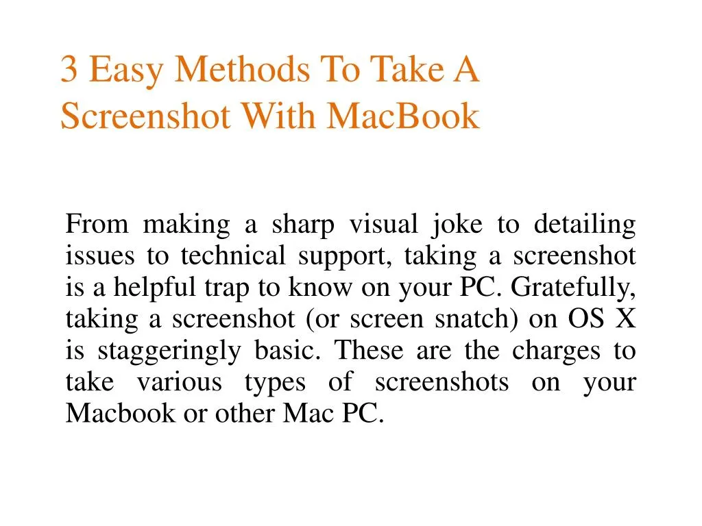3 easy methods to take a screenshot with macbook