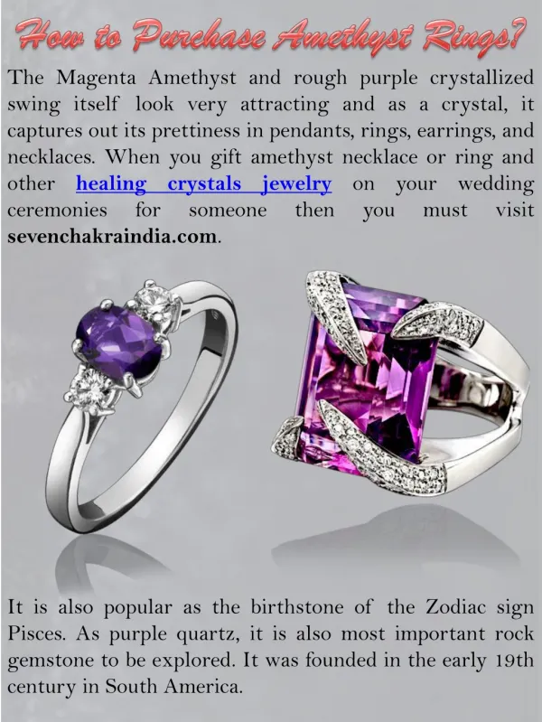 How to Purchase Amethyst Rings?