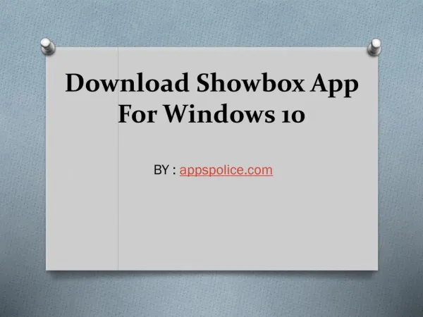 How to Download Showbox for Windows 10