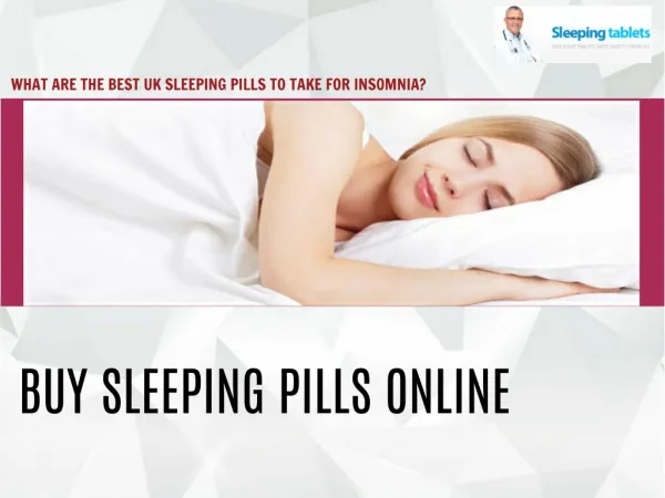 Take Best Sleeping Pills For Insomnia