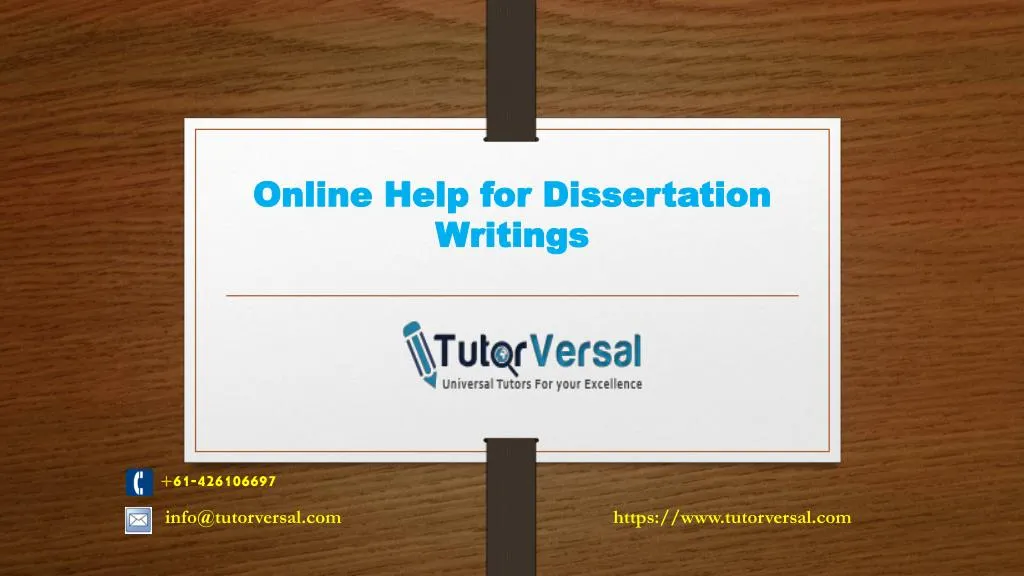 online help for dissertation writings