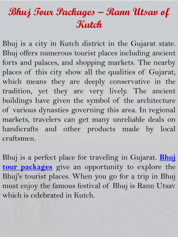 Bhuj Tour Packages - Rann Utsav of Kutch