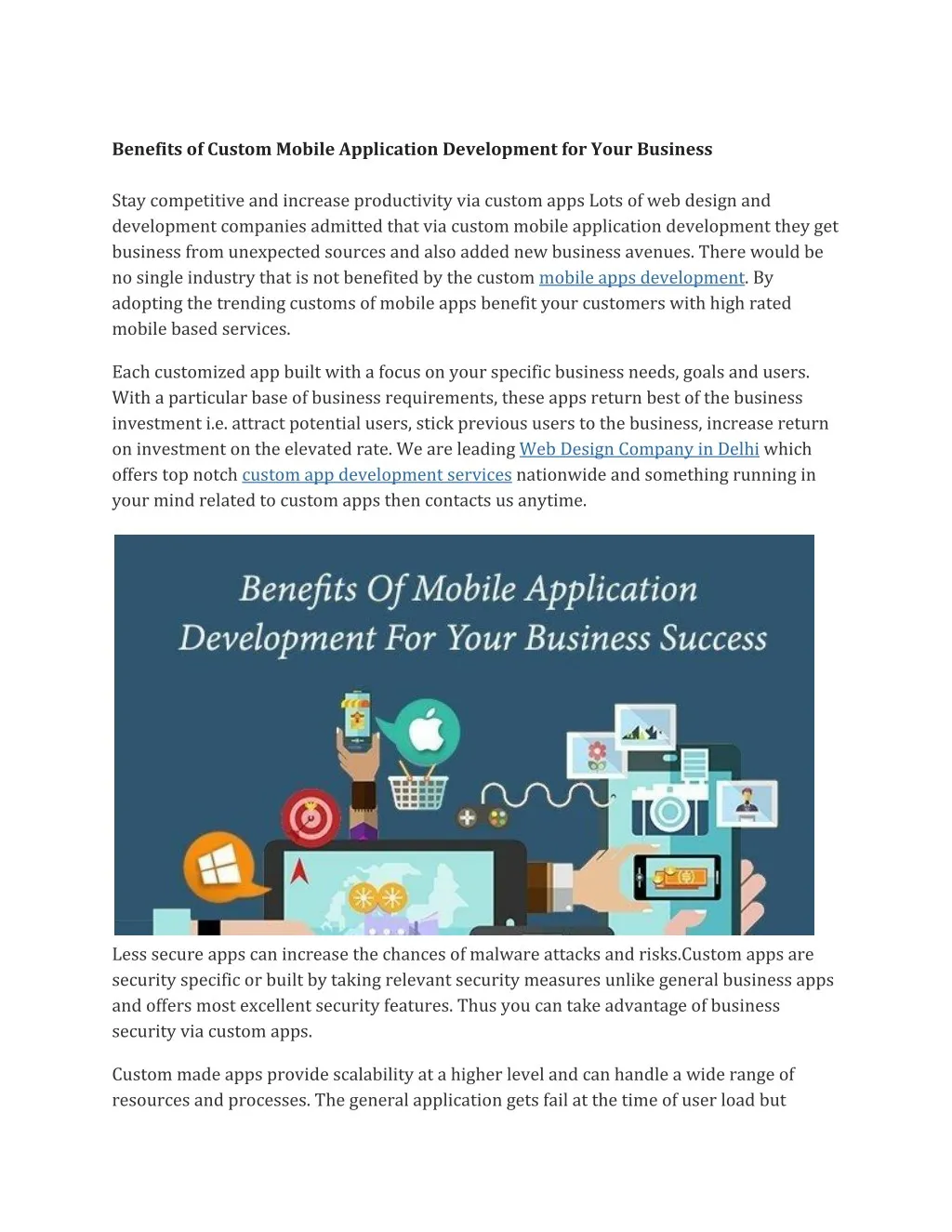 benefits of custom mobile application development