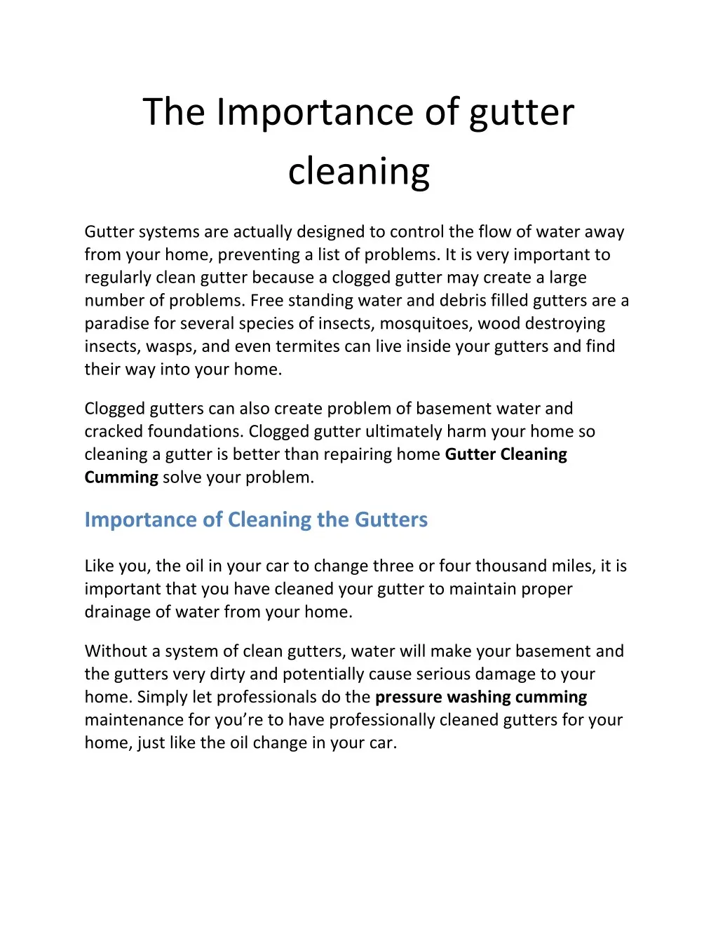 the importance of gutter cleaning