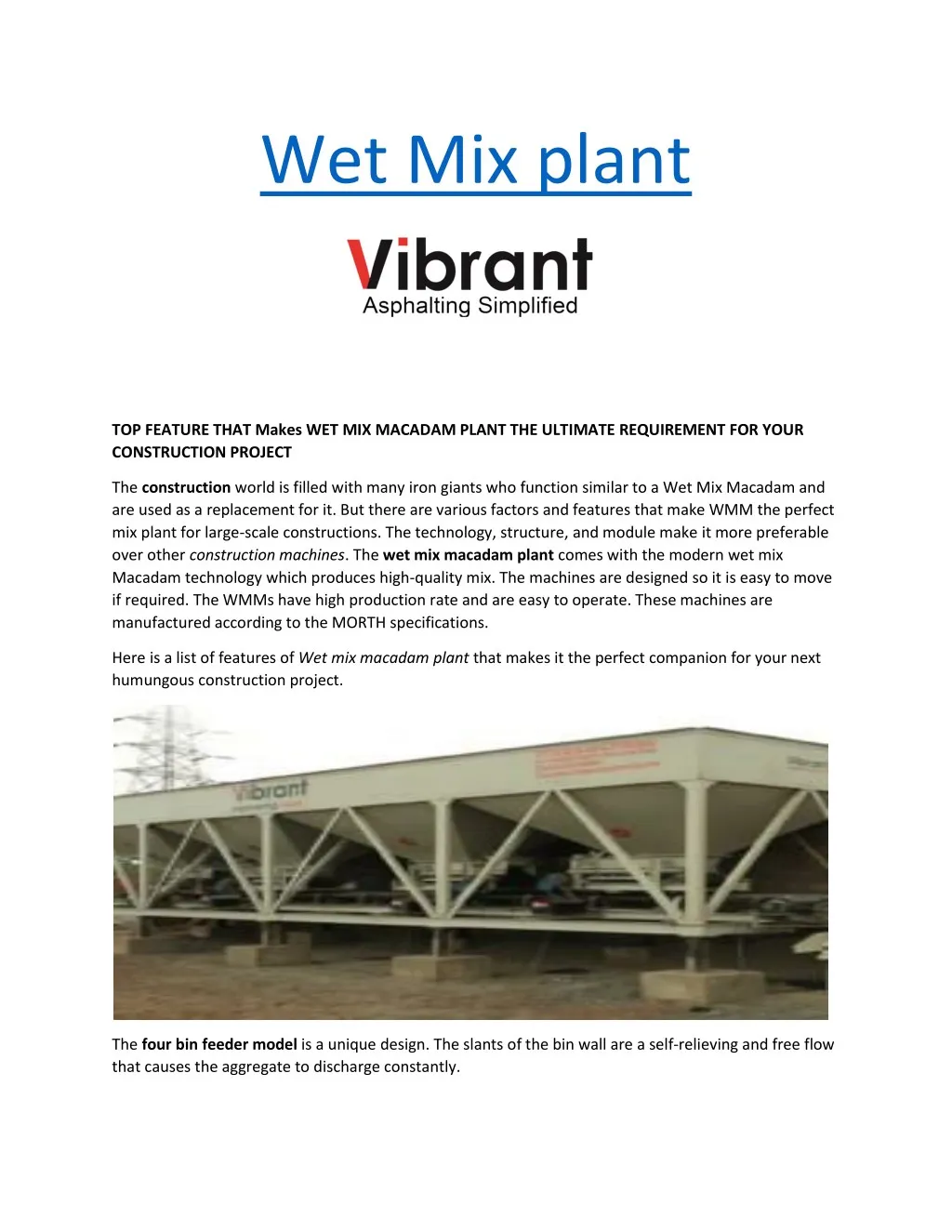 wet mix plant