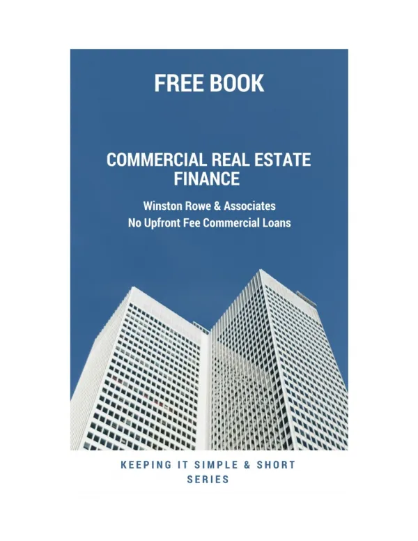 Free Book Commercial Real Estate Finance