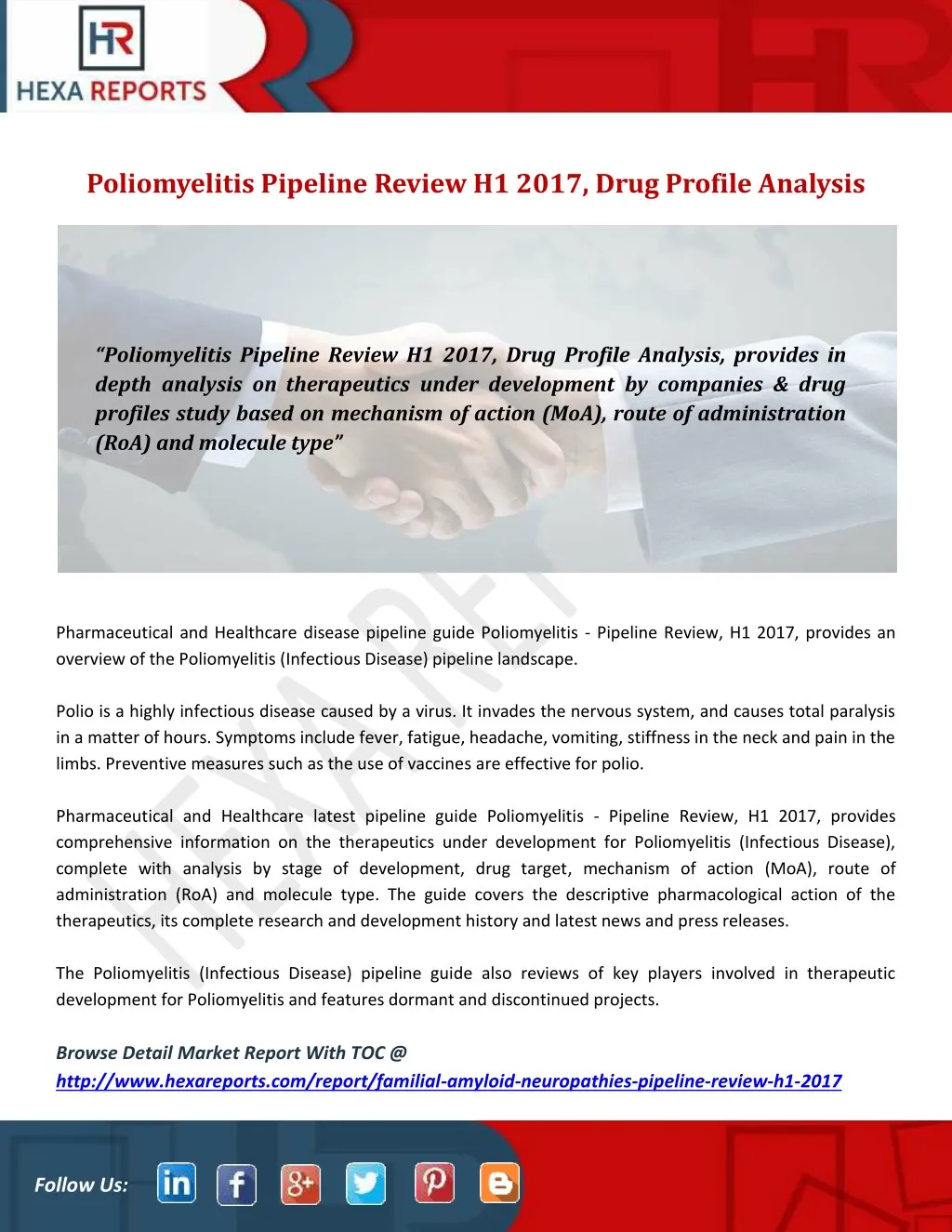 poliomyelitis pipeline review h1 2017 drug