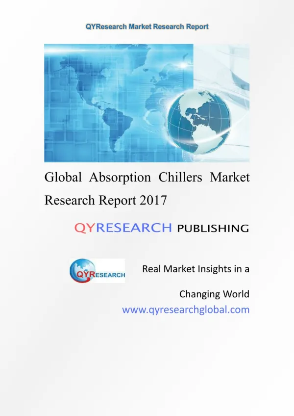 Global Absorption Chillers Market Research Report 2017