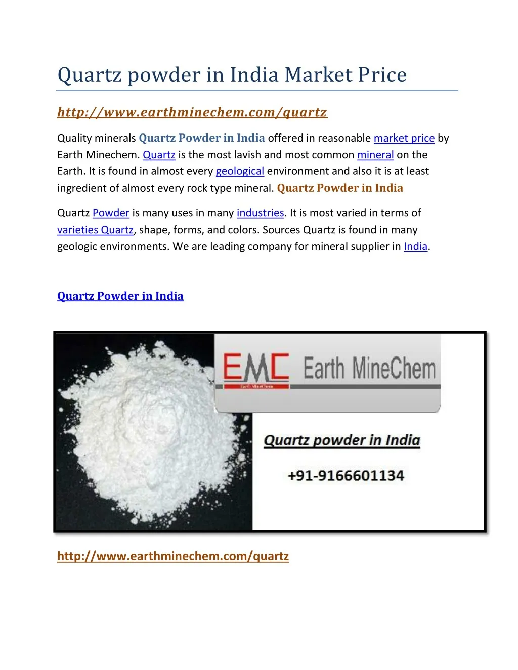 quartz powder in india market price