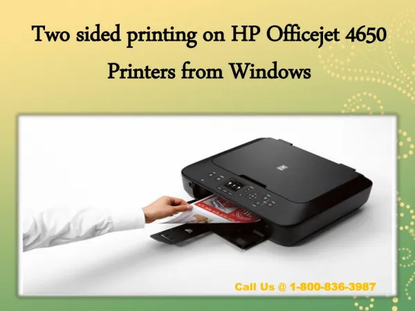 Two sided printing on HP Officejet 4650 Printers from Windows