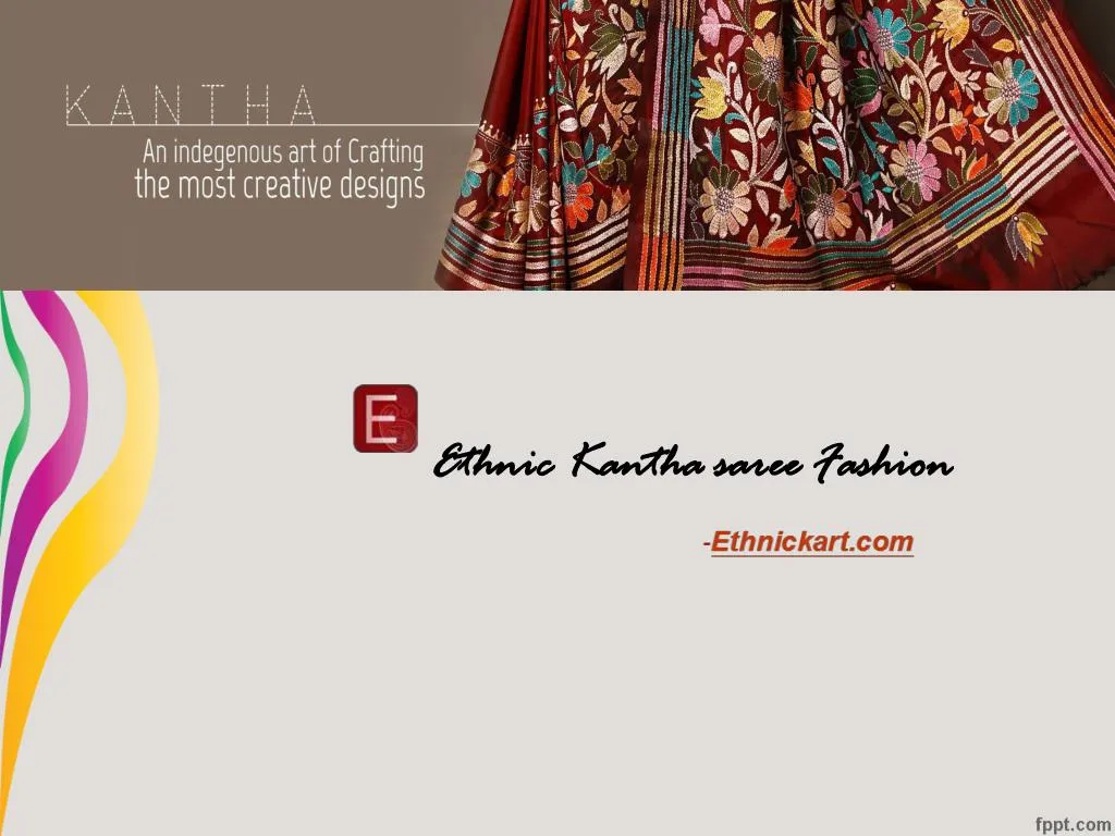 ethnic kantha saree fashion