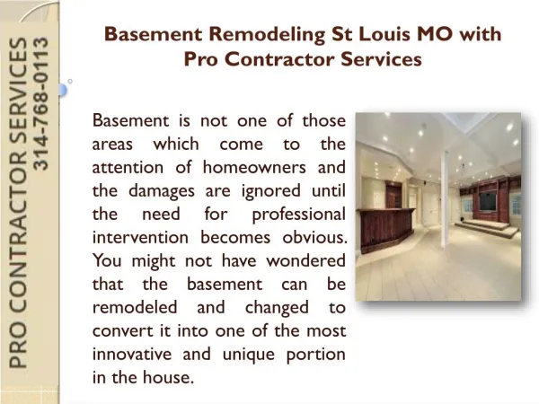 Basement Remodeling St. Louis MO With Pro Contractor Services
