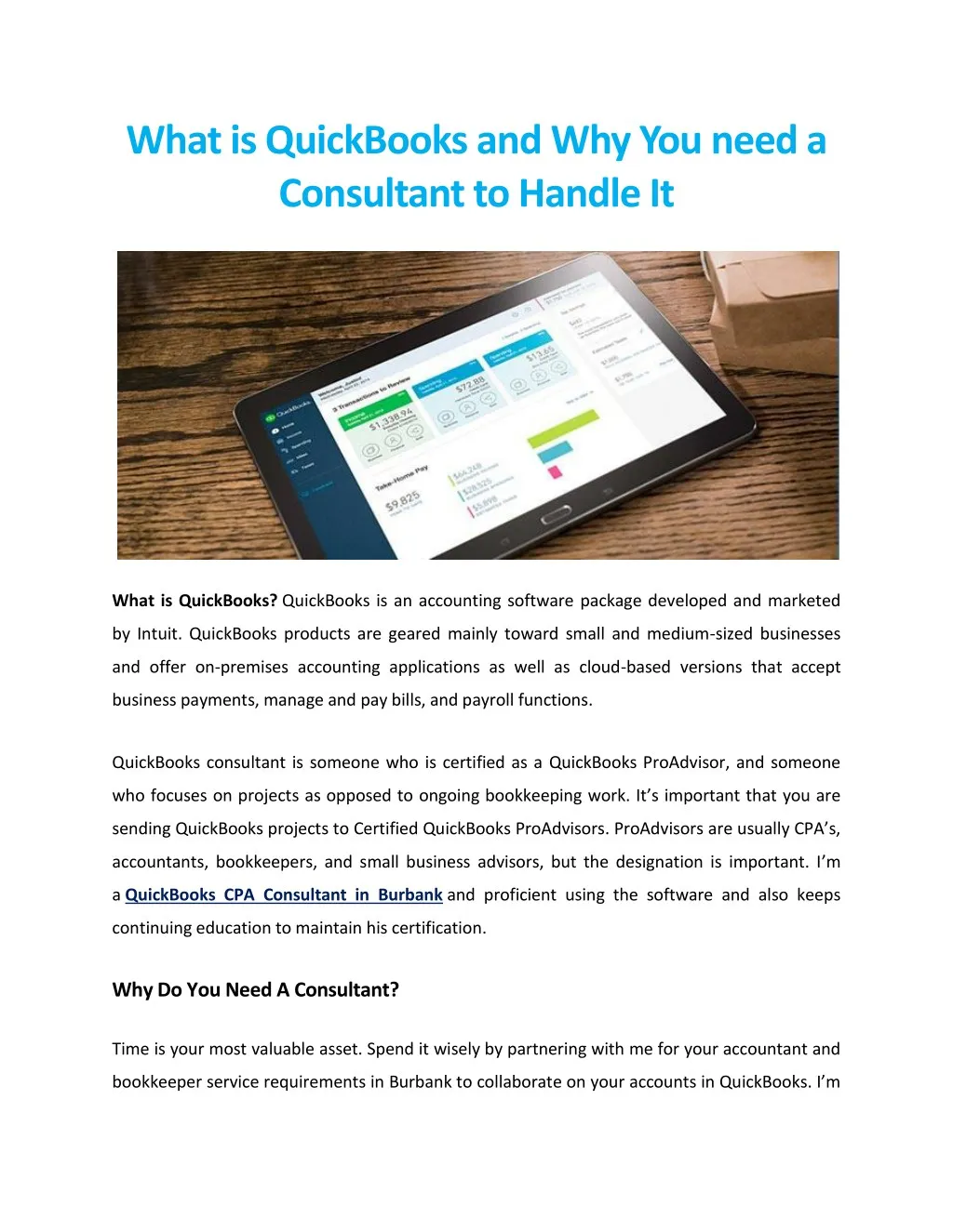 what is quickbooks and why you need a consultant