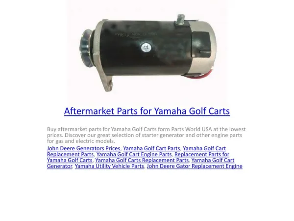 Aftermarket Parts for Yamaha Golf Carts