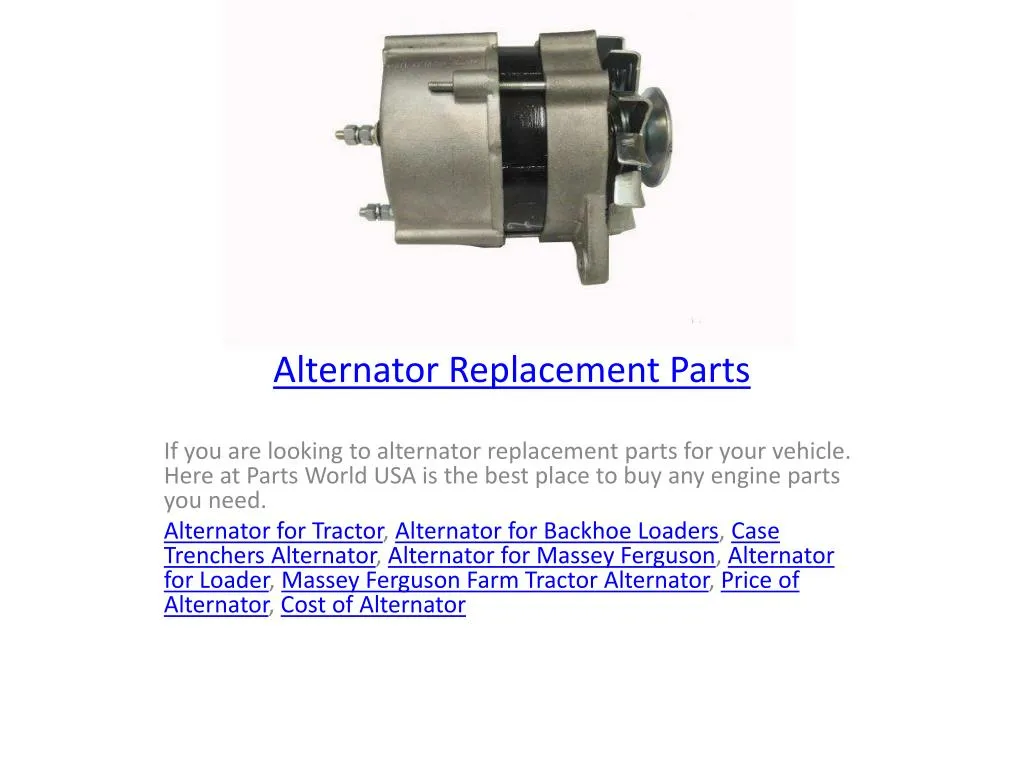 alternator replacement parts