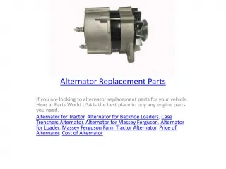 Alternator Replacement Parts - slide 1
