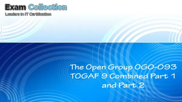 OG0-093 The Open Group dumps July-2017 By Kadence Free VCE