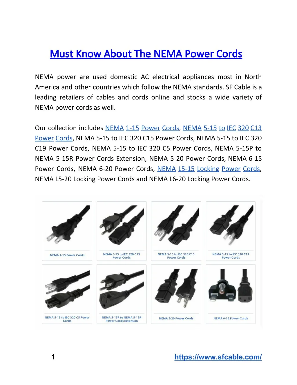must know about the nema power cords must know