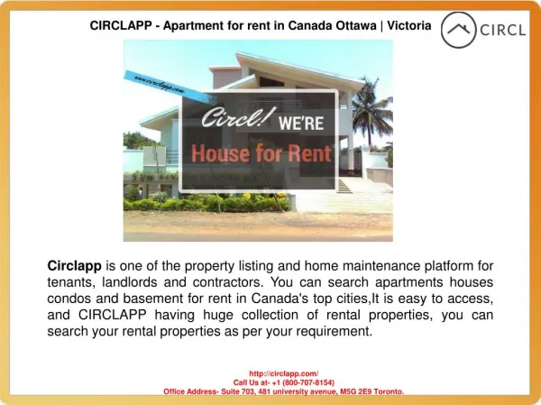 CIRCLAPP - Apartment for rent in Canada Ottawa | Victoria