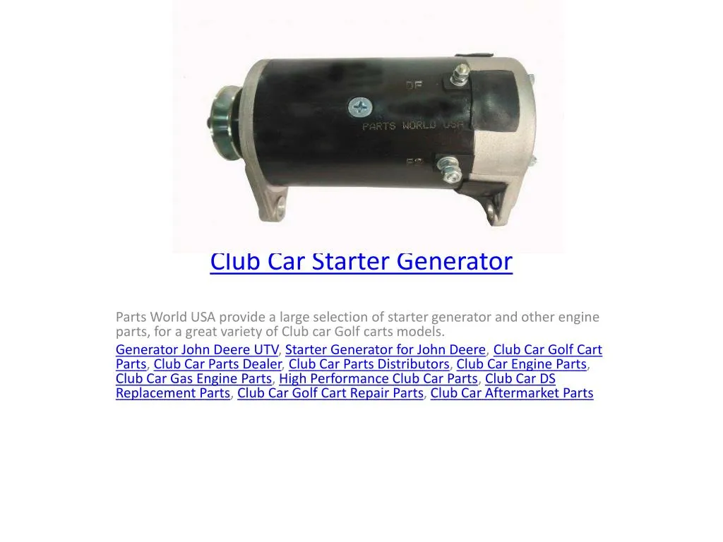 club car starter generator