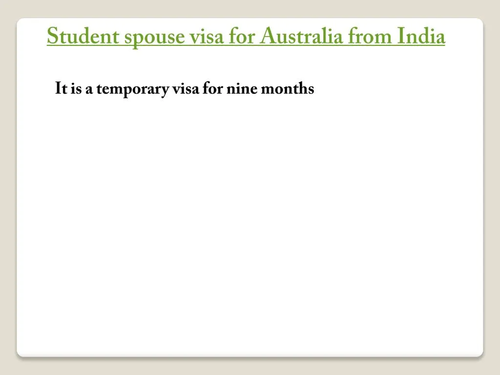 s tudent spouse visa for australia from india